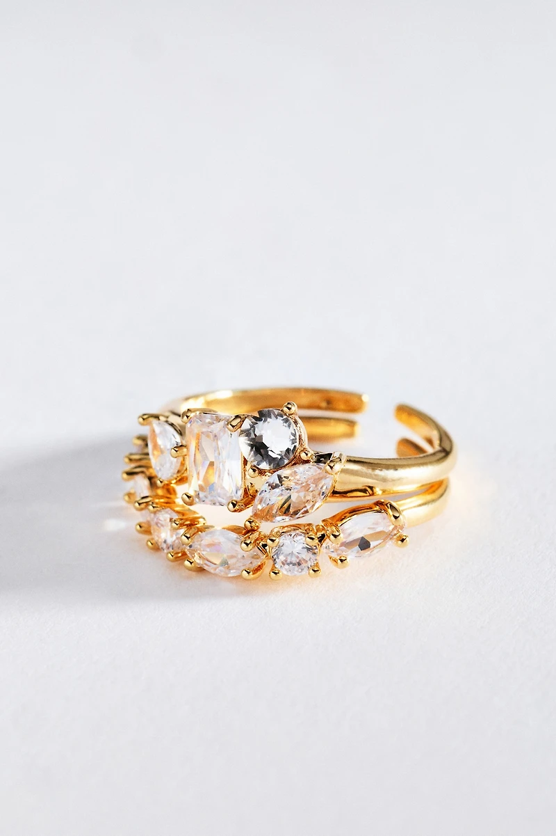 Crystal Cluster Rings, Set of 2