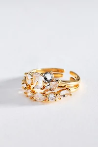 Crystal Cluster Rings, Set of 2