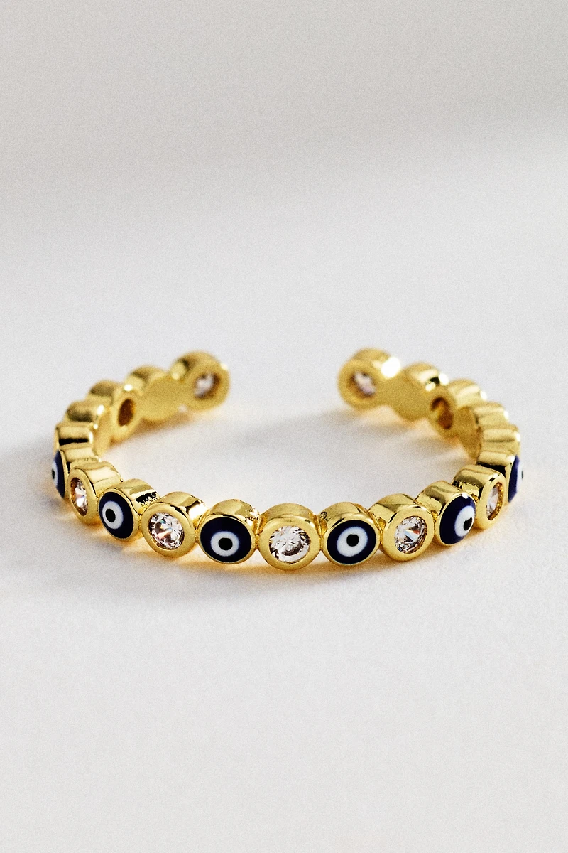 Evil Eye Adjustable Stacking Ring