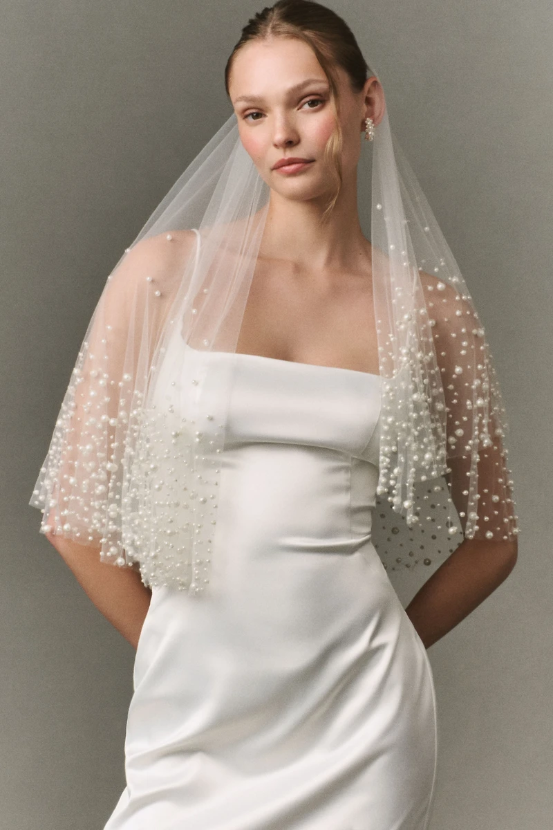 Twigs & Honey Pearl Droplets Fantasy Short Veil