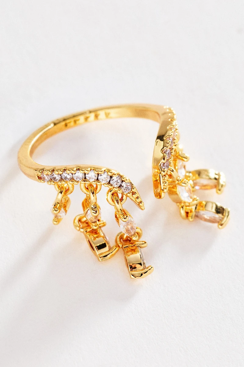 Drippy Crystal Open Ring