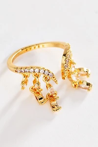 Drippy Crystal Open Ring