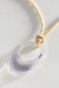 Lucite Pendant Cord Necklace