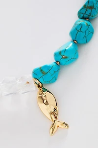 Beaded Fish Icon Necklace
