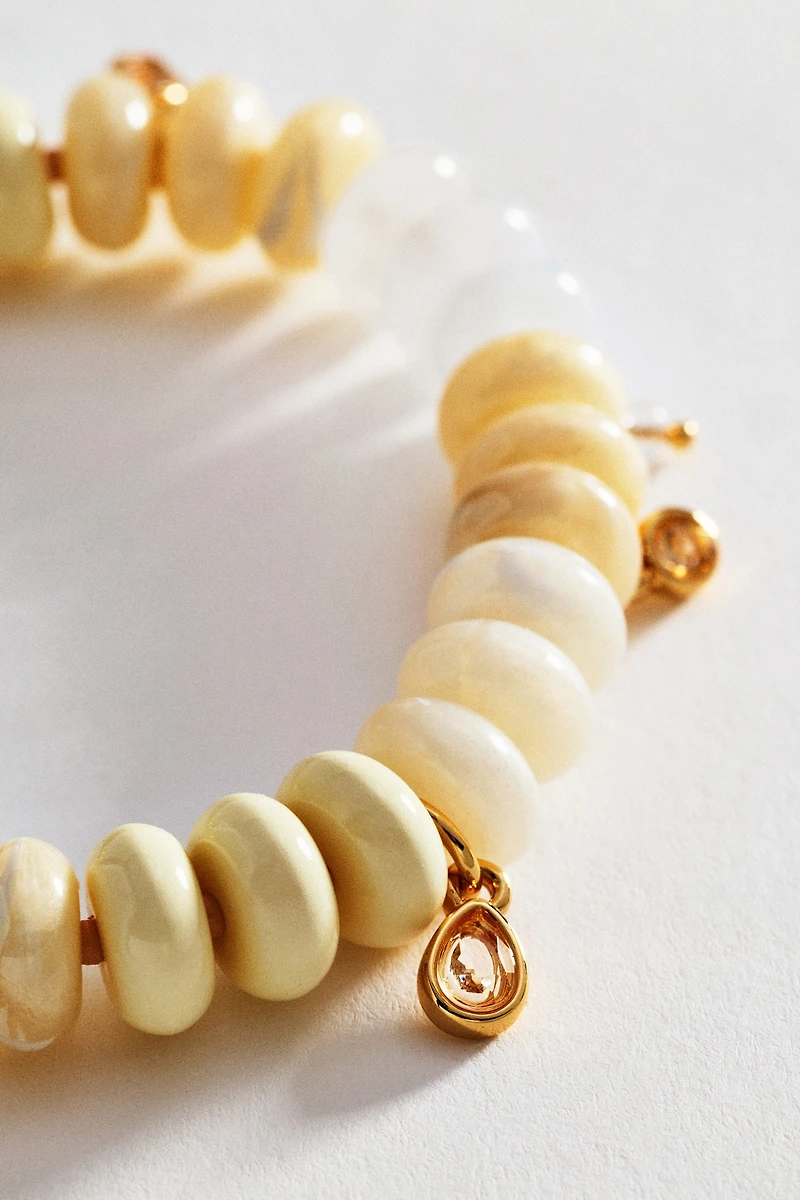 Circular Beaded Crystal Charm Bracelet