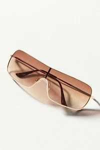 By Anthropologie Shield Aviator Sunglasses