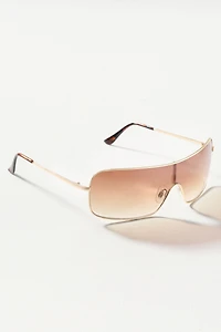 By Anthropologie Shield Aviator Sunglasses