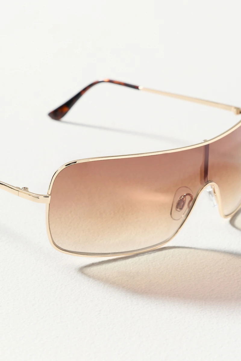 By Anthropologie Shield Aviator Sunglasses