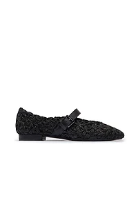 Bernardo Borden Raffia Mary Jane Flats