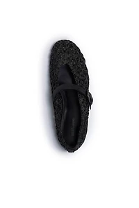 Bernardo Borden Raffia Mary Jane Flats