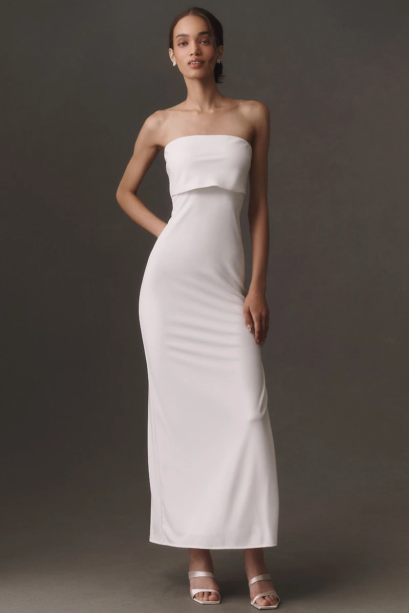 BHLDN Strapless Column Maxi Dress