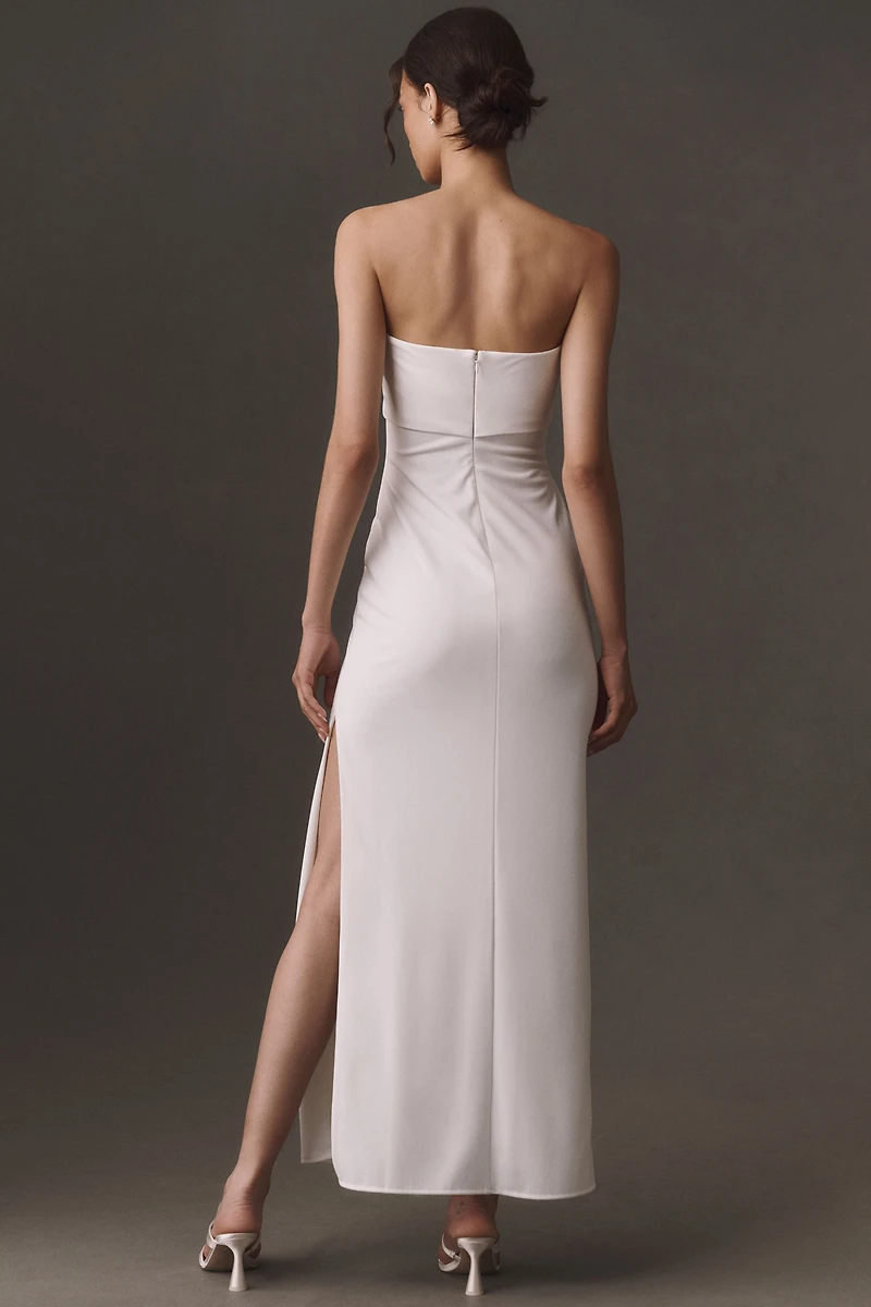BHLDN Strapless Column Maxi Dress