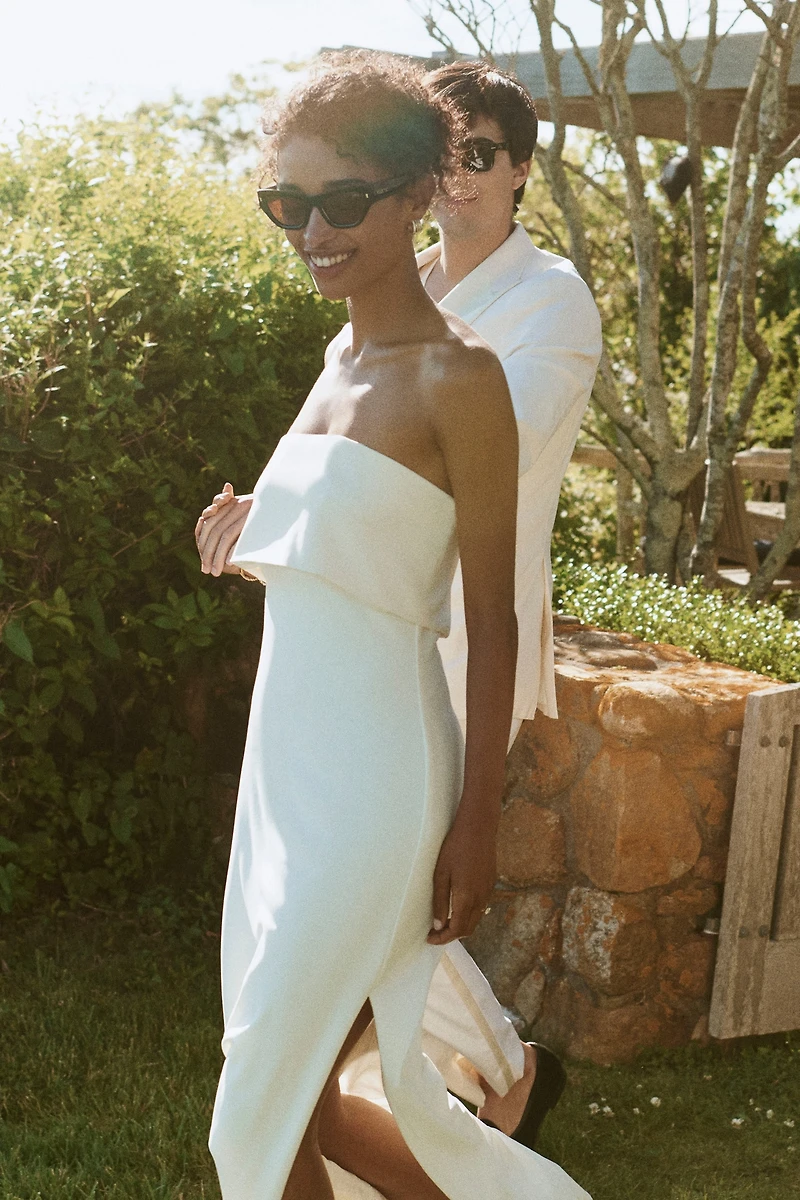 BHLDN Strapless Column Maxi Dress