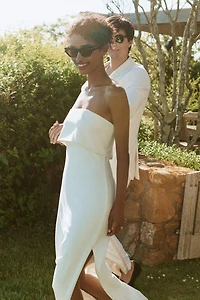 BHLDN Strapless Column Maxi Dress