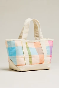 Sunshine Tienda Mini Rainbow Plaid Canvas Tote