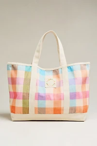 Sunshine Tienda Rainbow Plaid Canvas Tote