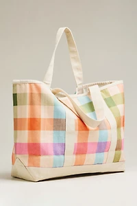 Sunshine Tienda Rainbow Plaid Canvas Tote