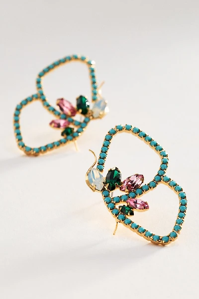 The Pink Reef Flight Rhinestone Earrings