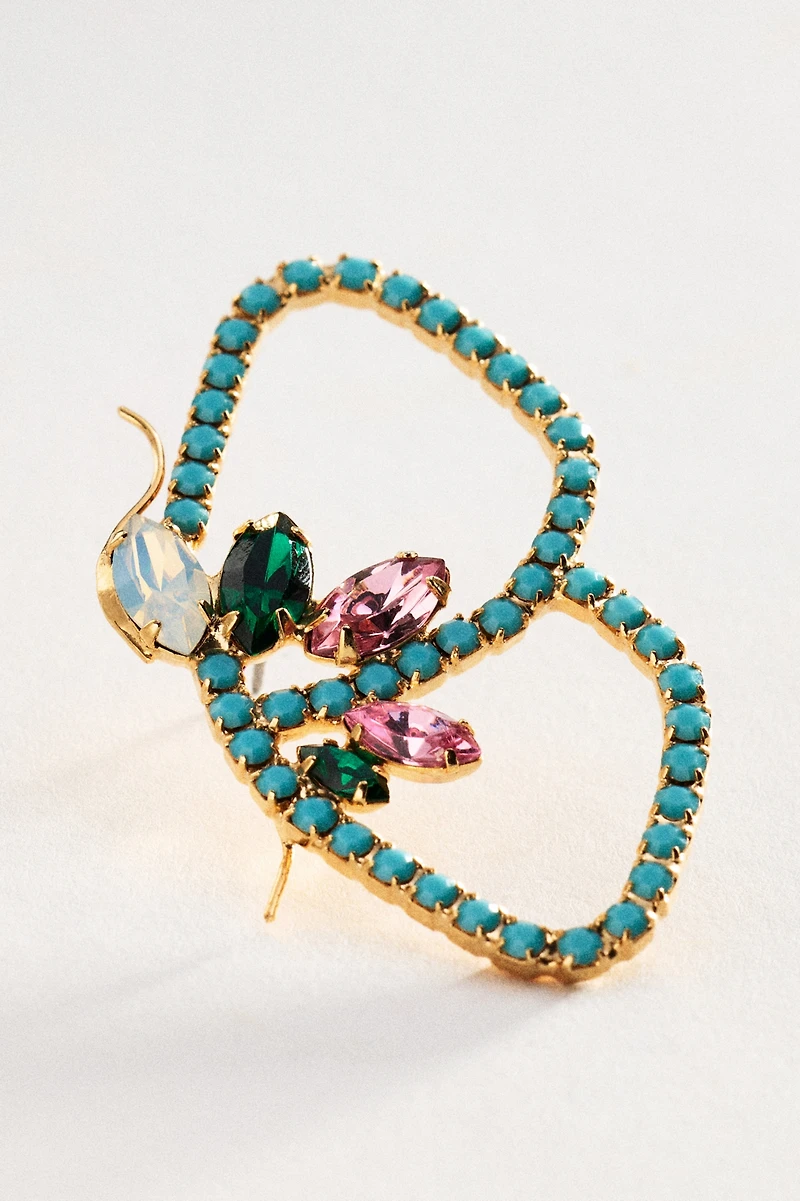 The Pink Reef Flight Rhinestone Earrings