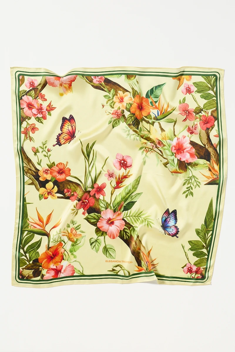 Elegancia Tropical 100% Silk Scarf