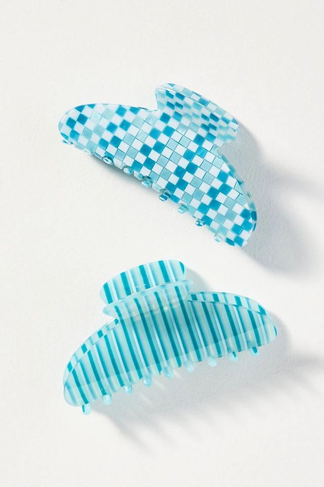 Frasier Sterling Hair Claw Clips - Blue Shell & Teal fish set S79b42c1f1cea47c99624822d1023b  main image 4