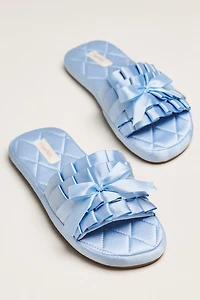 LyreBird Satin Bow Slippers