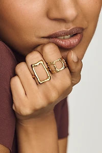 Open Rectangle Adjustable Ring
