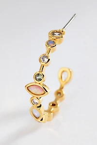 Mixed Stone Hoop Earrings