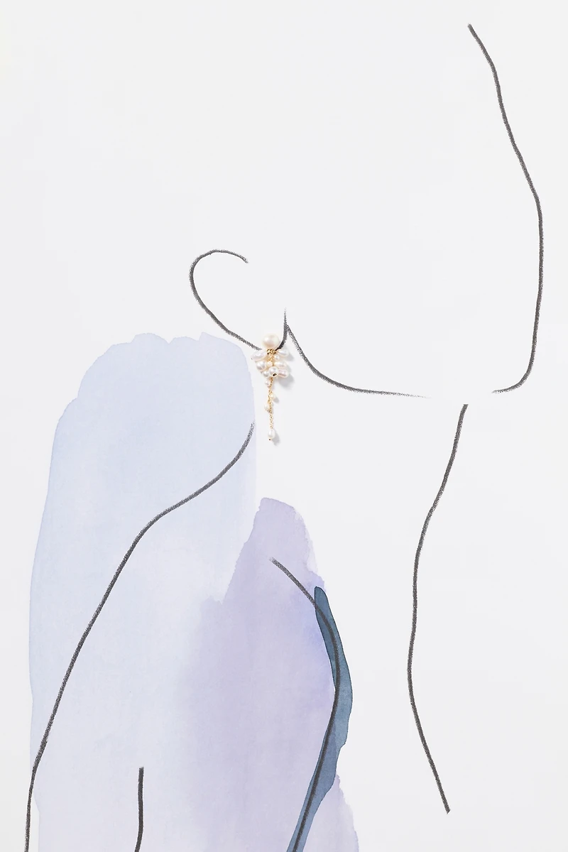 Pearl Cluster Drop Earrings