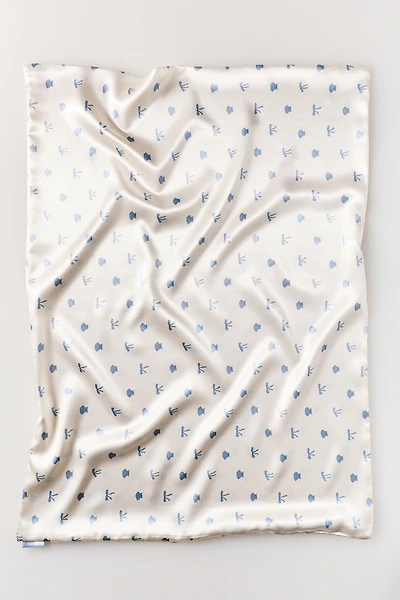 KITSCH Coastal Cottage Print Satin Standard Pillowcase