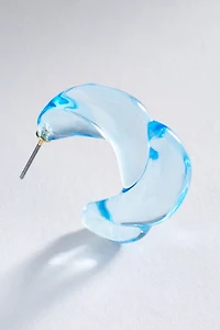 Molded Glass Hoop Earrings
