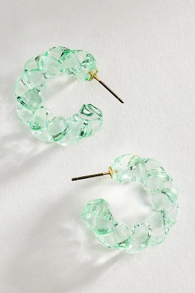 Twisted Glass Hoop Earrings