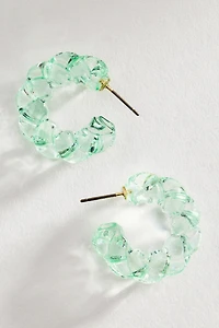Twisted Glass Hoop Earrings