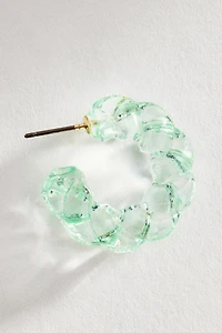 Twisted Glass Hoop Earrings