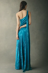 Hemant & Nandita One-Shoulder Maxi Dress