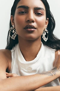 Twigs & Honey Freshwater Pearl Hoop Earrings