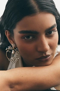Twigs & Honey Freshwater Pearl Hoop Earrings