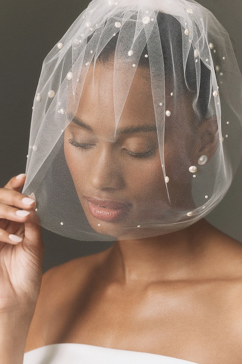 Twigs & Honey Pearled Birdcage Veil