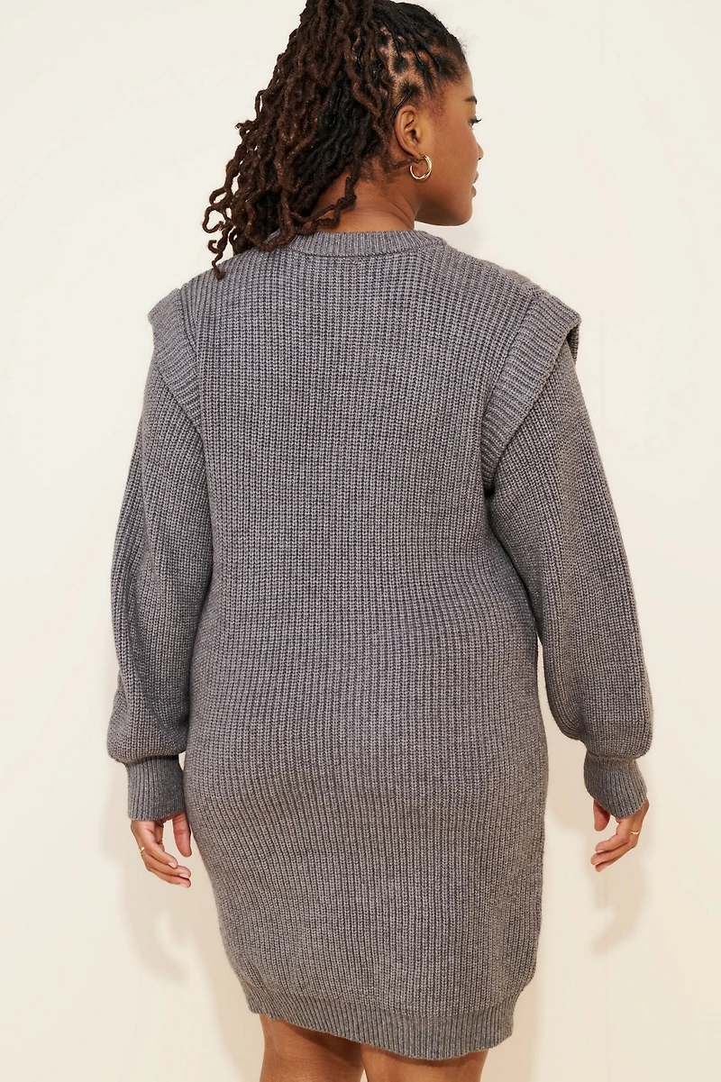 Eloquii Long-Sleeve Mini Sweater Dress
