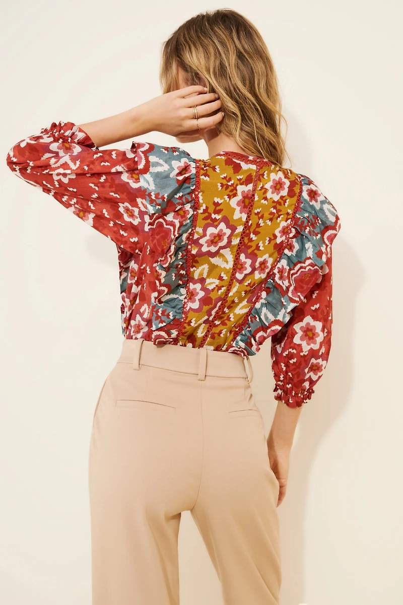 FARM Rio Floral Puff Sleeve Bodysuit