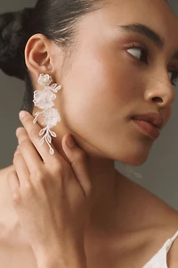 Twigs & Honey Silk Embroidered Drop Earrings
