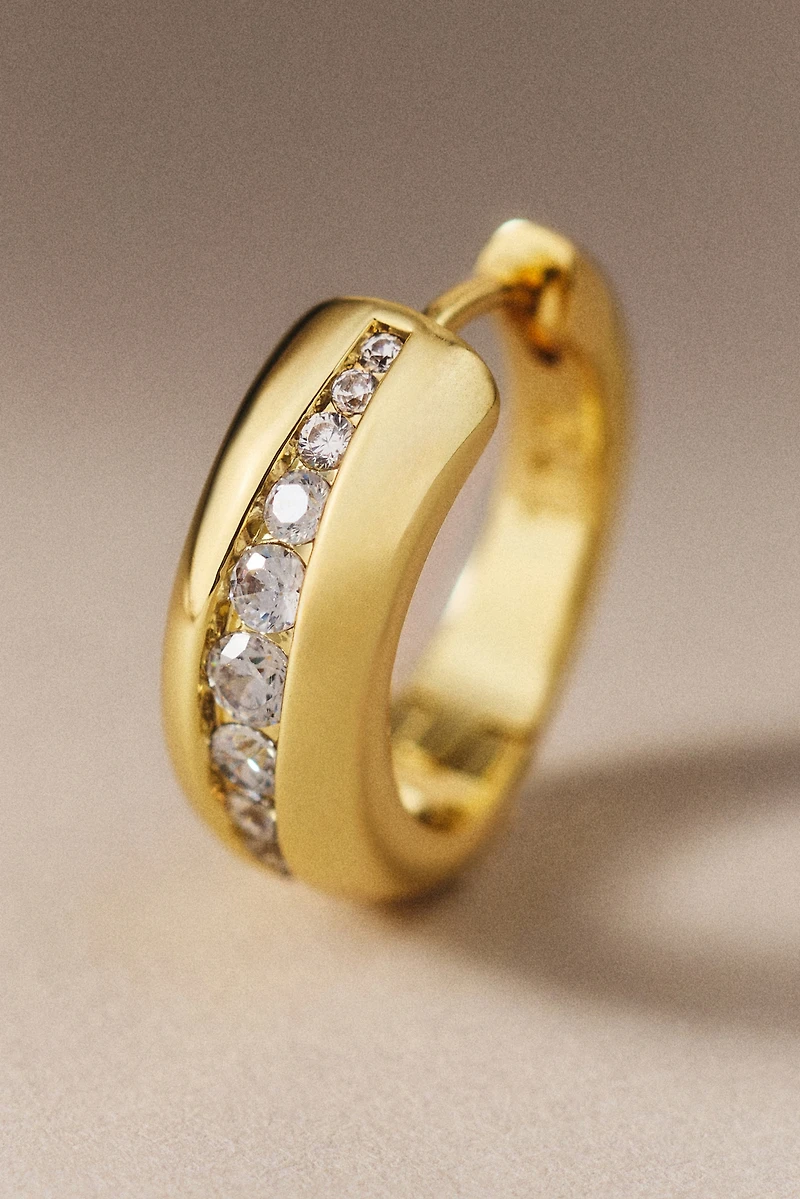 CZ By Kenneth Jay Lane Cubic Zirconia Inlay Hoop Earrings