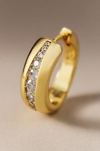 CZ By Kenneth Jay Lane Cubic Zirconia Inlay Hoop Earrings