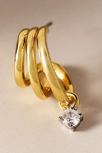 CZ By Kenneth Jay Lane Triple Hoop Earrings