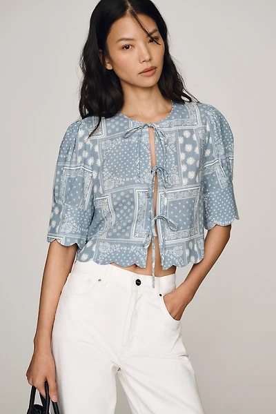 Sister New York Bandana Tie-Front Top