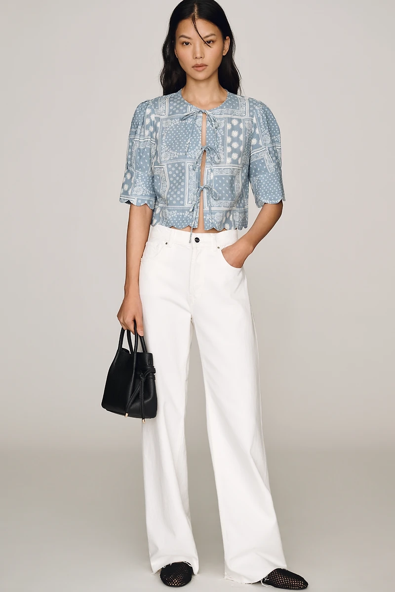 Sister New York Bandana Tie-Front Top