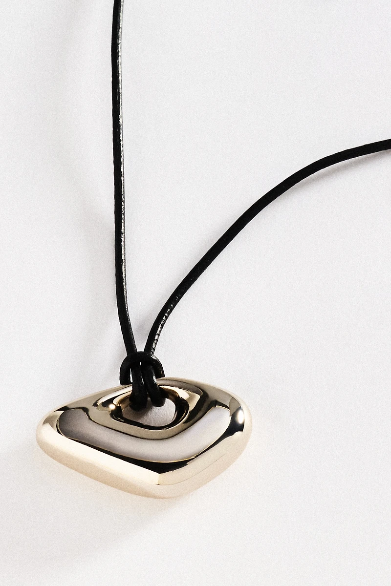 Sculptural Metal Pendant Necklace