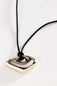 Sculptural Metal Pendant Necklace