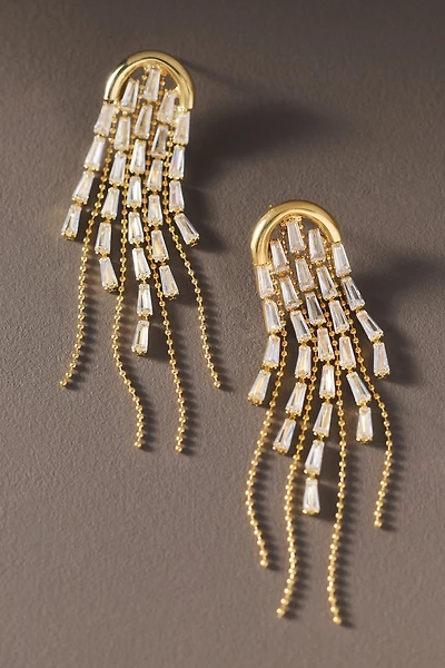 By Anthropologie Radiant Arch Fringe Earrings