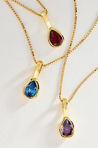 Set & Stones Teardrop Birthstone Necklace